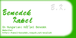 benedek kapel business card